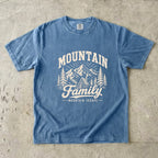 Family Mountain Escape Shirt in Blue Jean – flat lay