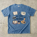 I Make the Plans We Make the Memories Travel Mom Shirt in Blue Jean – flat lay