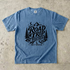 Road Trip Together Family Adventure Shirt in Blue Jean – flat lay