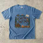 Cabin Time Is Quality Time Lake Vacation Shirt in Blue Jean – flat lay