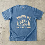 Mountain Time With My People Family Trip Shirt in Blue Jean – flat lay