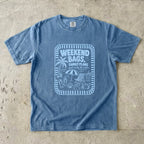 Weekend Bags Family Plans Beach Vacation Shirt in Blue Jean – flat lay