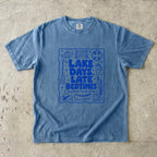 Lake Days Late Bedtimes Lake Vacation Shirt in Blue Jean – flat lay