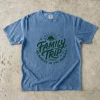 Family Trip Memories in the Making Shirt in Blue Jean – flat lay