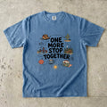 One More Stop Together Road Trip Shirt in Blue Jean – flat lay