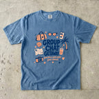 Group Chat Getaway Family Getaway Shirt in Blue Jean – flat lay