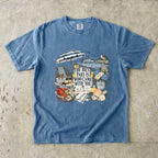 The Best Part Is Who Came with You Beach Vacation Shirt in Blue Jean – flat lay