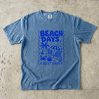 Beach Days Best Days Beach Vacation Shirt in Blue Jean – flat lay