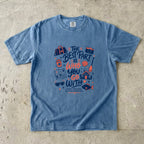 The Best Part Is Who You Go With Family Travel Shirt in Blue Jean – flat lay