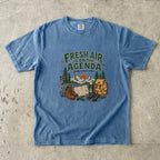 Fresh Air Is on the Agenda Mountain Adventure Shirt in Blue Jean – flat lay