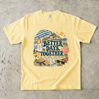 Better Days Together Coastal Vacation Shirt in Butter – flat lay