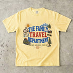 The Family Travel Department Road Trip Shirt in Butter – flat lay