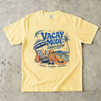 Vacay Mode Family Edition Travel Mom Shirt in Butter – flat lay