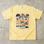 The Best Part Is Who You Go With Family Travel Shirt in Butter – flat lay