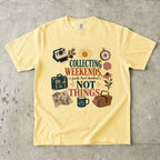 Collecting Weekends Not Things Family Getaway Shirt in Butter – flat lay
