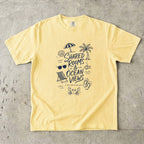 Shared Rooms and Ocean Views Girls Trip Shirt in Butter – flat lay