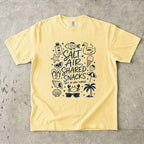Salt Air Shared Snacks Beach Vacation Shirt in Butter – flat lay