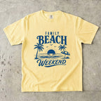 Family Beach Weekend Shirt in Butter – flat lay