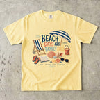 Beach Days Are Family Days Beach Vacation Shirt in Butter – flat lay