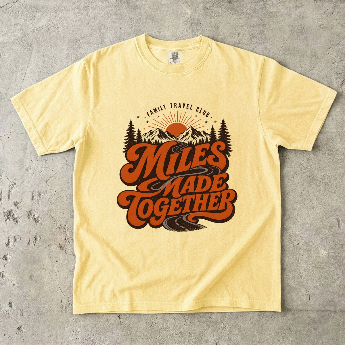 Miles Made Together Road Trip Shirt in Butter – flat lay