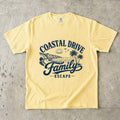 Coastal Drive Family Escape Shirt in Butter – flat lay