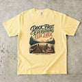Dock First Everything Else Later Lake Vacation Shirt in Butter – flat lay