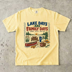Lake Days Are Family Days Lake Vacation Shirt in Butter – flat lay