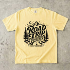 Road Trip Together Family Adventure Shirt in Butter – flat lay