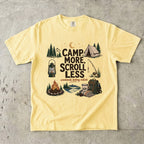 Camp More Scroll Less Camping Shirt in Butter – flat lay