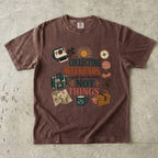 Collecting Weekends Not Things Family Getaway Shirt in Espresso – flat lay