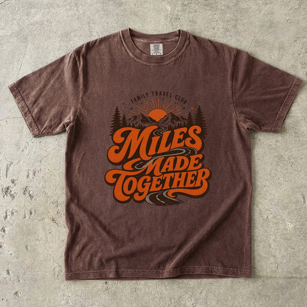 Miles Made Together Road Trip Shirt in Espresso – flat lay