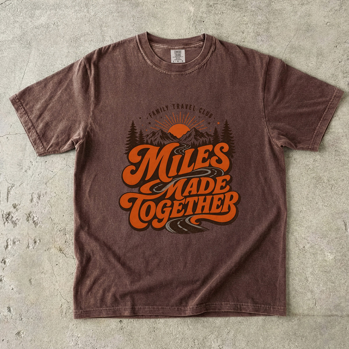 Miles Made Together Road Trip Shirt in Espresso – flat lay