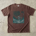 A Little Farther from Home Family Adventure Shirt in Espresso – flat lay