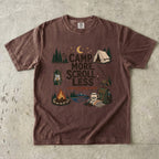 Camp More Scroll Less Camping Shirt in Espresso – flat lay