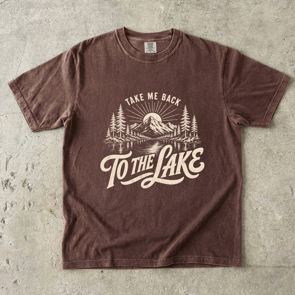 Take Me Back to the Lake Shirt in Espresso – flat lay