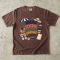Normal Schedule Resumes Eventually Family Getaway Shirt in Espresso – flat lay