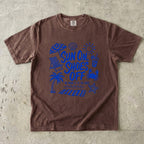 Sun On Shoes Off Beach Vacation Shirt in Espresso – flat lay