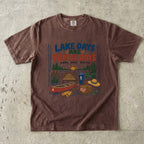 Lake Days Are Family Days Lake Vacation Shirt in Espresso – flat lay