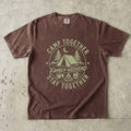 Camp Together Stay Together Family Weekend Shirt in Espresso – flat lay