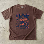 The Best Part Is Who You Go With Family Travel Shirt in Espresso – flat lay