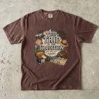 The Trip Is the Tradition Lake Vacation Shirt in Espresso – flat lay