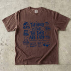 The House Is Full the Days Are Easy Family Getaway Shirt in Espresso – flat lay