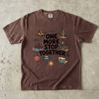 One More Stop Together Road Trip Shirt in Espresso – flat lay