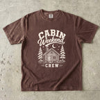 Cabin Weekend Crew Vintage Shirt in Espresso – flat lay
