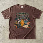 Checked In with My Favorite People Family Getaway Shirt in Espresso – flat lay