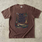 One More Night by the Water Lake Vacation Shirt in Espresso – flat lay