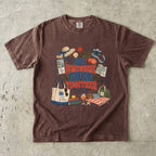 Go Somewhere Good Together Beach Vacation Shirt in Espresso – flat lay