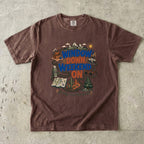 Window Down Weekend On Road Trip Shirt in Espresso – flat lay