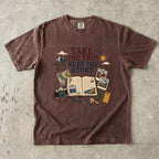 Take the Trip Keep the Story Road Trip Shirt in Espresso – flat lay