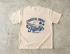 Coastal Drive Family Escape Shirt in Ivory – flat lay
